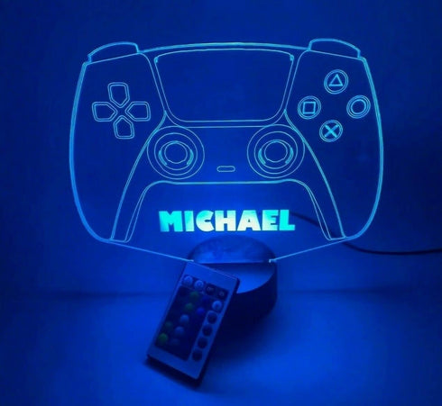 16 New Video Game Controller Gamer Name Gamertag Gaming Room Games Gift Night Light Up Table Desk Lamp LED Custom