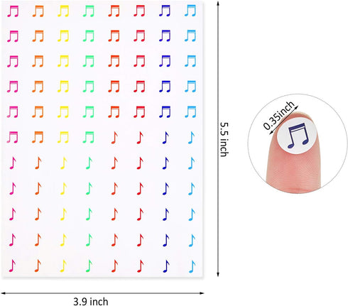 Outus 1760 Pieces Colorful Music Notes Stickers for Kids, 20 Sheets Musical Label Cartoon Stickers for Scrapbooking