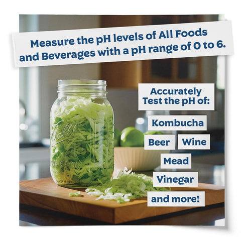 Kombucha Instant Read pH Strips Dispenser - 180 1" Inch Strips, 15 ft Roll, pH Range 0-6 for Brewing