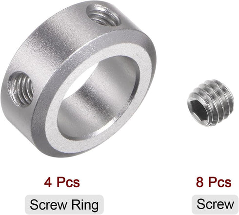 HARFINGTON 4pcs Shaft Collar, 16mm Bore Aluminum Alloy Set Screw Shaft Collars, 26mm OD, 10mm Width for Wheel Barrow