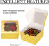 KPOSIYA 10 Pcs Gold Bakery Boxes with Window, Individual Cupcake Boxes 4x4x2.5 Inches for Cookies, Pastries, Macaroon