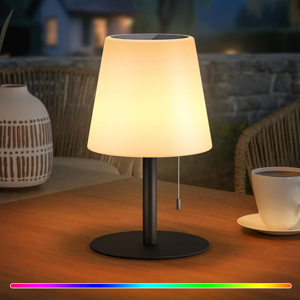 uuffoo Solar Lamp Waterproof 8 Colors Rechargeable Cordless, Dimmable Outdoor Table Lamps