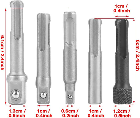 Fafeicy Socket Wrench Adapter, 3PC SDS Plus Steel Socket Adapter Electric Tool Accessories