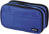 LIHIT LAB Large Capacity Triple Zipper Pencil Case for School, Office, Big Capacity, Blue