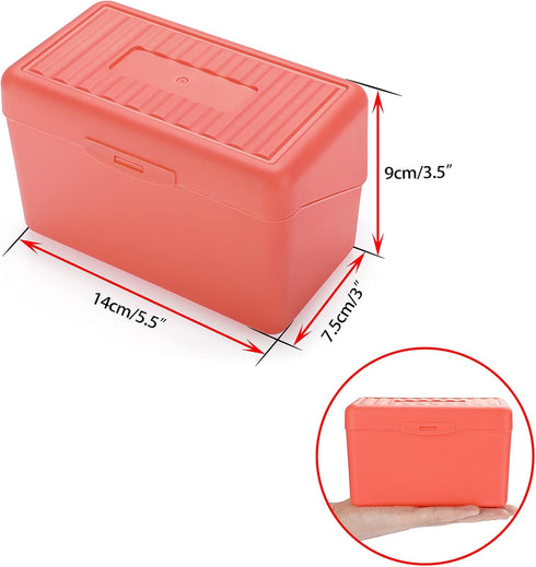 BTSKY 6 Pack Index Card Box: 3 x 5 inch Recipe Card Holder, Plastic Storage Organizer for Notes