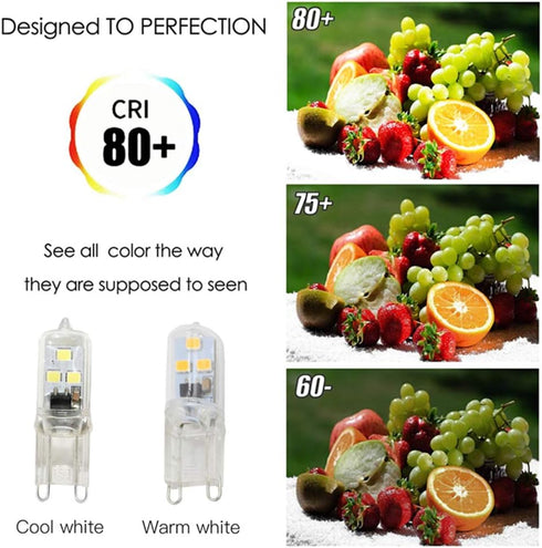 G9 Bulb Dimmable 1W(10W 6000K Sconces,6LED 2835SMD,10 Pack LED Light Halogen Equivalent) Cool White LED Corn Lights