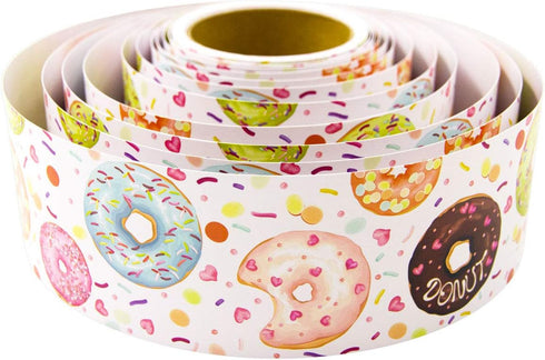 Donut Bulletin Board Border, 36ft Straight Classroom Decoration Roll for Family Party