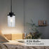 Modern Black Farmhouse Clear Glass Cylinder Pendant Light Fixture,Ceiling Hanging Metal Industrial Mini Pendant
