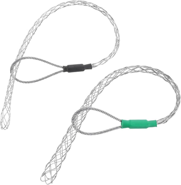 MECCANIXITY Cable Pulling Grip for 6-10mm+12-15mm Cable, Black+Green, 26/37cm Wire Mesh Puller Socks Grip