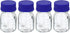 PATIKIL 100mL Reagent Media Bottle, 4Pcs Round Graduated Glass Storage Bottle with Blue Screw Cap for Chemistry Lab