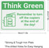 Penzedu 8 12 Inch Think Greenremember To Turn Off Copiers At End Of Day Copier Icon Funny Vintage Tin Signs X Wall Art