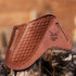Leather Knife Sheath for Belt, Slanted Pancake Tooled Leather Cover, 100% Real Leather for Bull Cutter Knife
