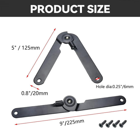 4 180 9" Pcs Degree Rotatable Support Hinges, Folding Lid Support Hinges for Furniture Cabinet Cupboard Box Jewellery
