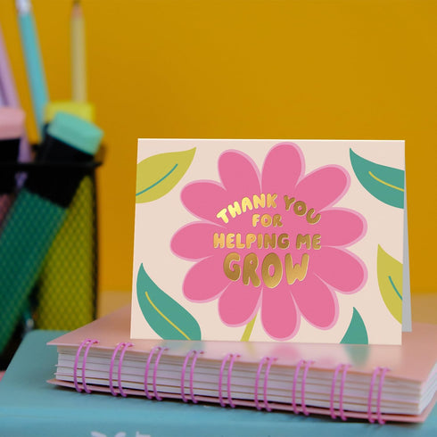 5x7 Sweetzer & Orange Teacher Thank You Card Elegant Appreciation Card with Gold Foil, Sturdy Envelope & Sealing