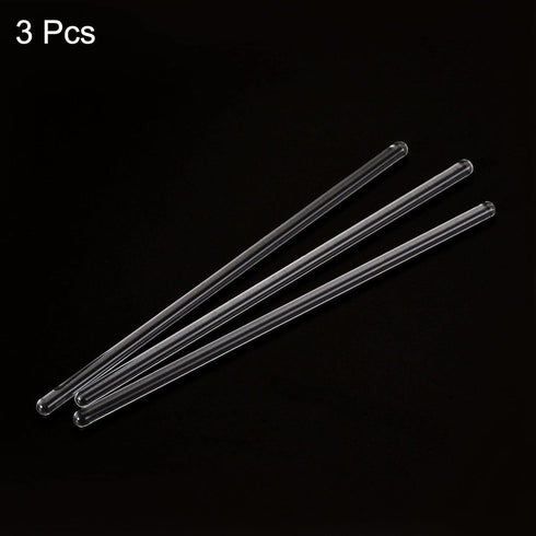 MECCANIXITY Borosilicate Glass Stick 5.91" Length 6mm Dia Stir Rod Mixing Tools, 3Pcs with Round Ends