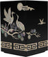 February Mountain Handcrafted Korean Mother-of-Pearl Pen Holder, Elegant Black Desk Organizer