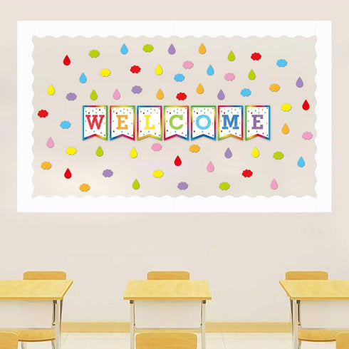 White Scalloped Bulletin Board Border, 52ft Trim for Classroom One Roll