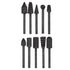 Rasp Wood Carving Bits for Woodworking, 1/8 Shank Mini Rotary Burr Rasp Set, 10 pcs Power Carving Bit Tools