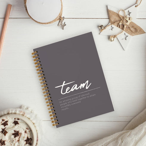 hold fizz Team Gifts for Employees,Thank You Gifts for Coworkers Employees,Employee Appreciation Gifts,Team Appreciation Gifts,Teamwork Gifts,Team Hardcover Gray Spiral Notebook 5.5x8.3