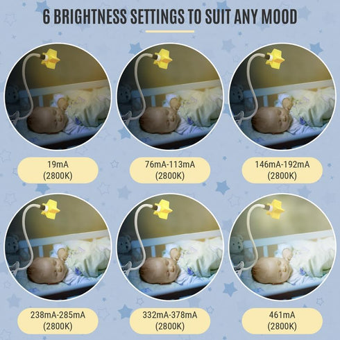 Dimmable LED Clip On Star Light, Warm & Desk Light, Reading Night lamp Newborn Essential for Bedside Bassinet, Nursery