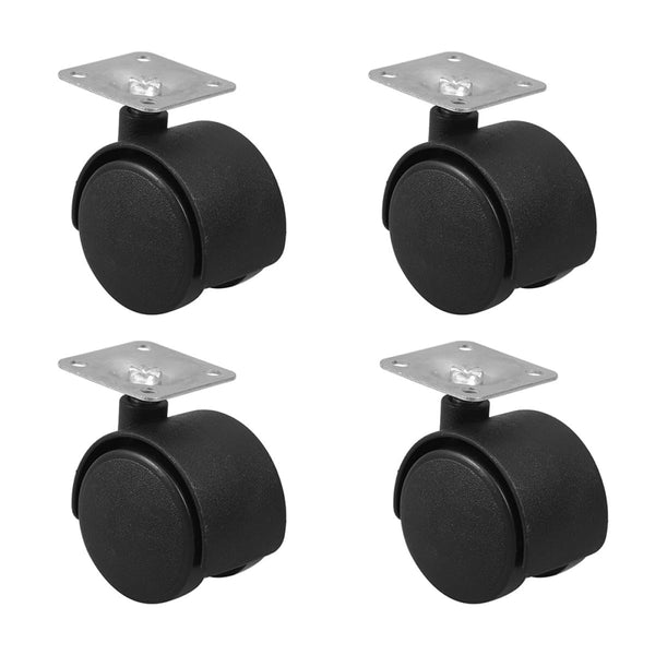 KALLORY 4pcs 2-inch Swivel Heavy Duty Caster Wheels with Plastic Top Plate