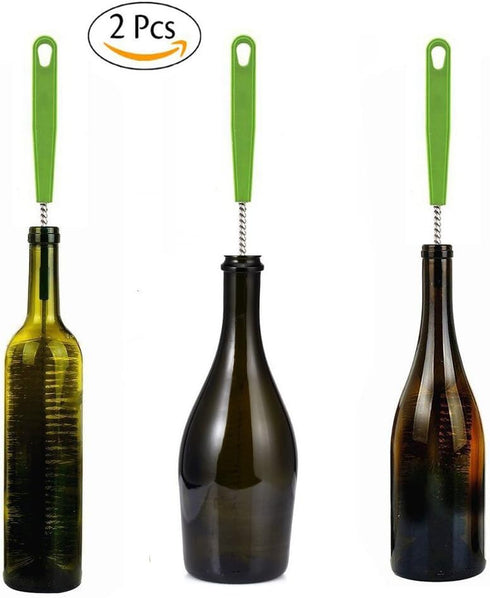 Long Handles Bottle Brush Set - 2 Pack Bendable Cleaning Scrubbing Brush for Bottles, Cups, Sinks