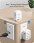 LENCENT 3 to 2 Prong Outlet Adapter, 2 Prong Outlet Extender, Wall Tap Plug Splitter with 4 AC Outlets 4 USB Charger Cube(2 USB C), Polarized Plug, Ideal for Non-Grounded Outlets in Old Houses