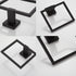 Bathroom Towel Ring, Black SUS 304 Stainless Steel Square Towel Bar, Matte Black Towel Holder for Wall Mount