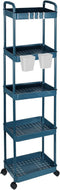 PATIKIL 5-Tier Rolling Utility Cart with Handle, Storage Shelves Organizer Cart Movable