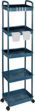 PATIKIL 5-Tier Rolling Utility Cart with Handle, Storage Shelves Organizer Cart Movable
