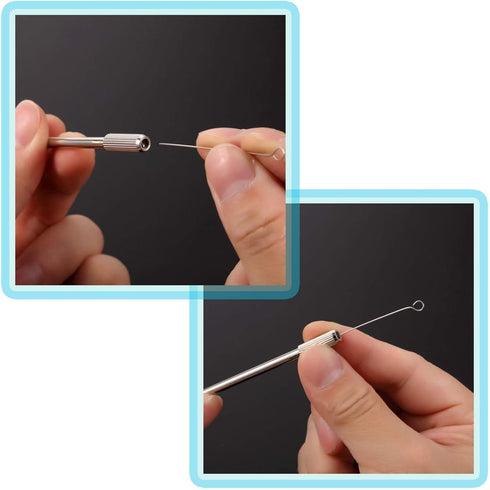 2 Pieces Inoculation Loop Mycology, Reusable Inoculation Loop with 90 Replaceable Nichrome Needle Tips
