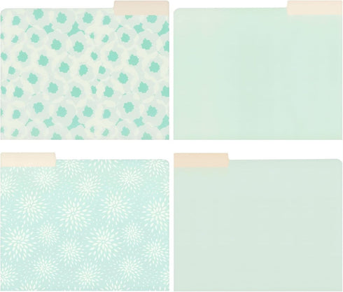 Juvale 12-Pack Pretty Pastel Decorative File Folders, Cute Classroom Supplies, Office Organization Letter Size, 1/3 Cut