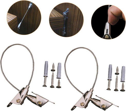 2 Sets Yardwe Home Furniture Straps and Pet Safety Anchors for Preventing Tipping Reliable Furniture Secure Fasteners