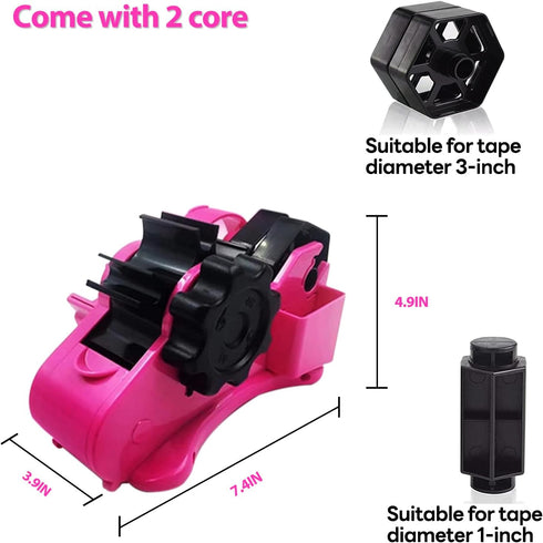 MECOLOUR Multi-Roll Heat Tape Dispenser 6 pcs Sublimation 1" + 3" Core Set - PINK