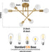 6 E26 Bulb Semi Flush Mount Ceiling Light Fixture, Lights Modern Sputnik Chandelier Ceiling Lamp with Base, Light