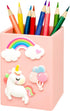 Wonhibo Cute Pink Silicone Desk Pen Holder for Girls, Aesthetic Pencil Cup Organizer for Office Desktop