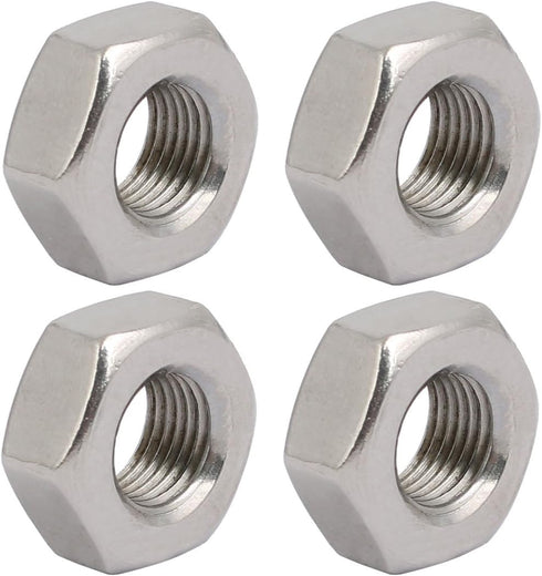 uxcell 4pcs M10 x 1mm Pitch Metric Fine Thread 304 Stainless Steel Hex