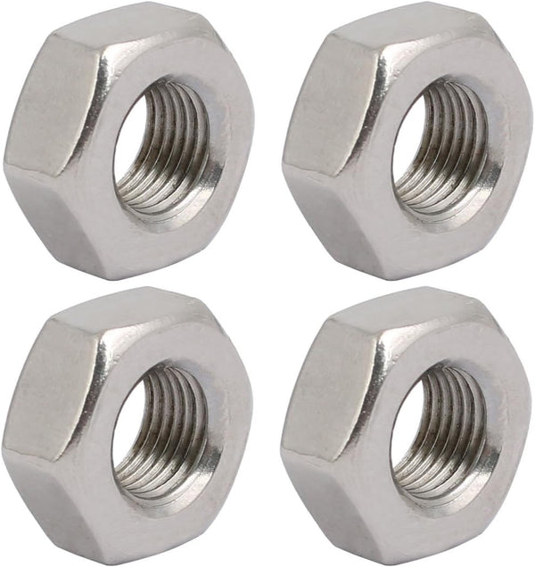 uxcell 4pcs M10 x 1mm Pitch Metric Fine Thread 304 Stainless Steel Hex