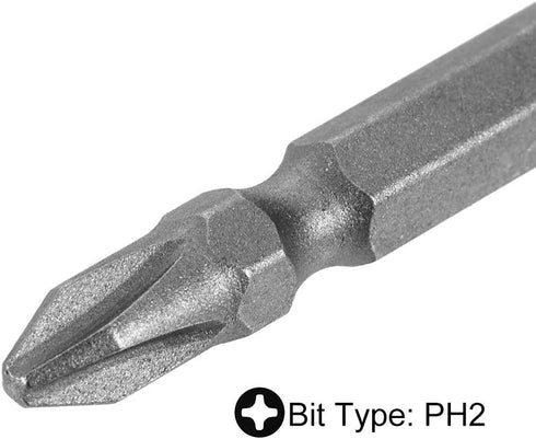 uxcell 2 Pcs PH2/SL6 Magnetic Double Ended Screwdriver Bits, 1/4 Inch Hex Shank, 2.56-inch Length