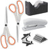 Office Supplies Kit, Desk Accessory Set with 2 Scissors, Stapler, 1000 Staples, Tape Dispenser, Perfect Office Partners