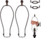 Bronze Lamp Shade Harp with Lamp Finials, 12 Inch Set for Table & Floor Lamps, E26 Light Base Adapter