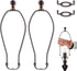 Bronze Lamp Shade Harp with Lamp Finials, 12 Inch Set for Table & Floor Lamps, E26 Light Base Adapter