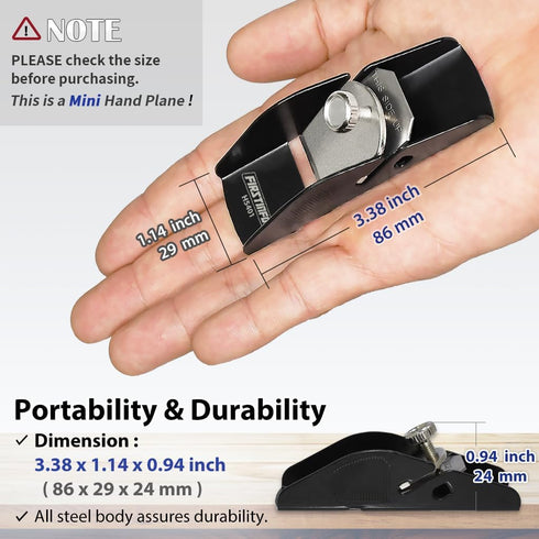 FIRSTINFO H5401 Mini Hand Plane Small Lightweight Steel Body Trimming Plane for Woodworking/Trimming/Wood Planing by FIRSTINFO TOOLS FIT YOUR NEEDS