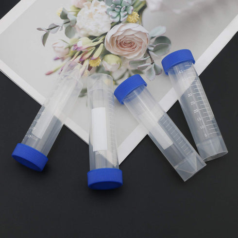 Kesell 50ml Polypropylene Screw Top Centrifuge Tube, Pack of 10 with Graduated Marks and Writing Area