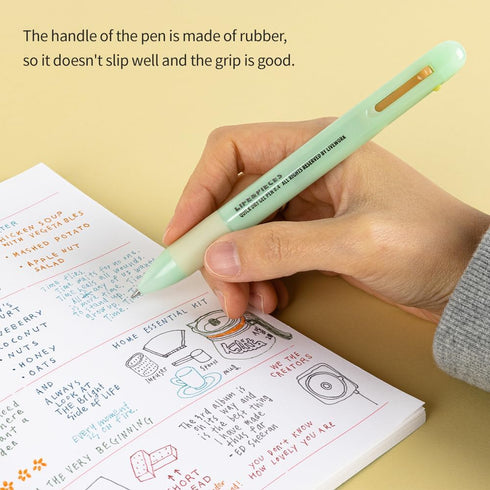 Korea Life&Pieces 0.4 mm 4 Color Quick Dry Gel Pen, Made in Korea, 1 Pcs 4 Colors Ball Pen (APRICOT)