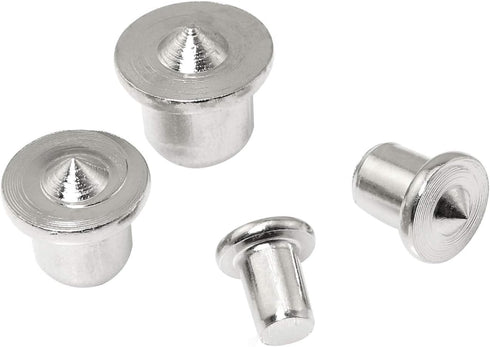 2 Sets Panel Furniture Positioning Woodworking Round Tenon 1/4", 5/16", 3/8", 1/2" Solid Wood Pin Center Punch Thimble for Woodworking Tool
