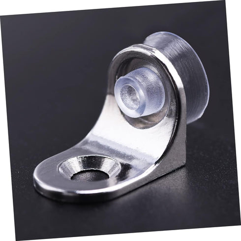 10 Vaguelly Stainless Steel Glass Shelf Support Bracket with Rounded Corners Screws Heavy Duty L-Shaped Shelf Fixing