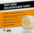 WOD SPT7A UHMW Polyethylene Transparent Film Slick Tape, 3/4 inch x 36 yd, Aggressive Adhesive