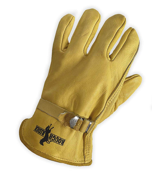 Galeton 25101PR-XL Rough Rider Premium Leather Driver Gloves, Strap & Buckle, X-Large, Gold