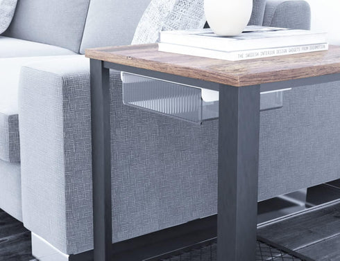 Under Desk Drawers for Organization, Pull-Out Drawer with Lip for Pencil Storage, Clear Light Black
